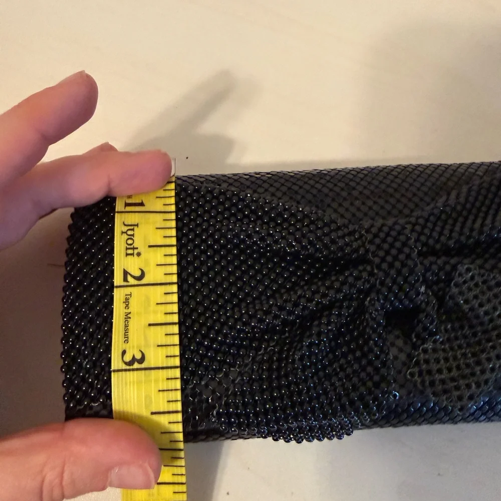 Jessica McClintock Black Sequin‎ Clutch with Bow